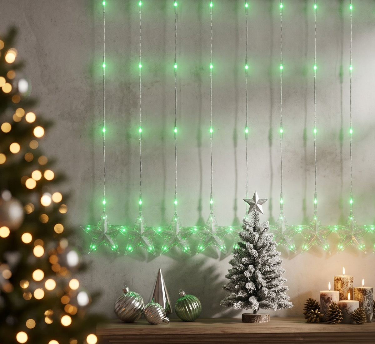 Cortina de 3x1 lunita con estrella rgb