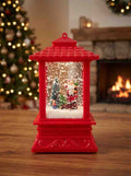 Farol navideño con movimiento de nieve, papá Noel y árbol (REF: 1628)
