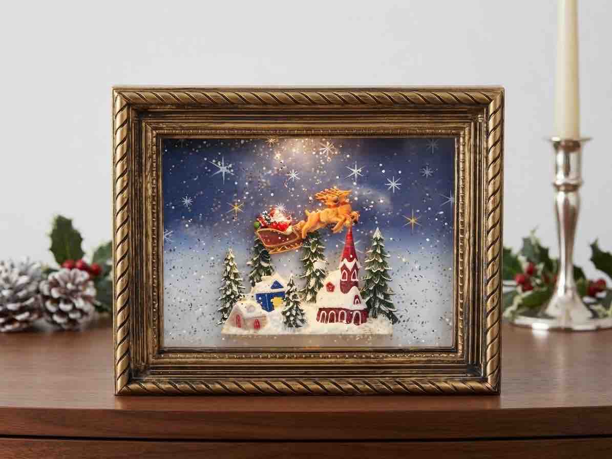 Retrato navideño con escarcha luz y música ( REF : NL235)