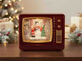 Adorno navideño, televisor antiguo con  luz, música y escarcha (REF: NL242)