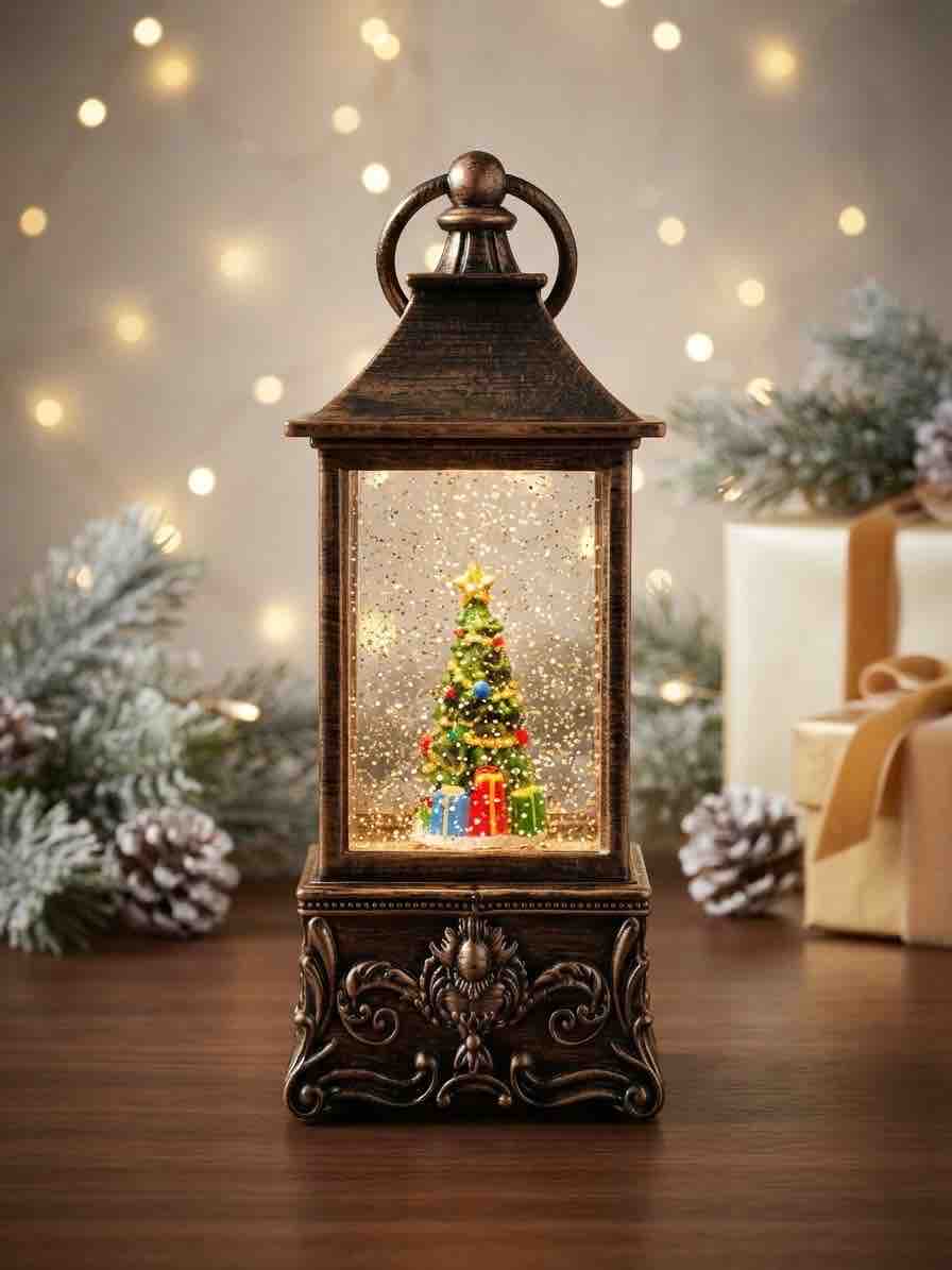 Farol con arbolito, escarchas, luces y sonido REF: NL232)